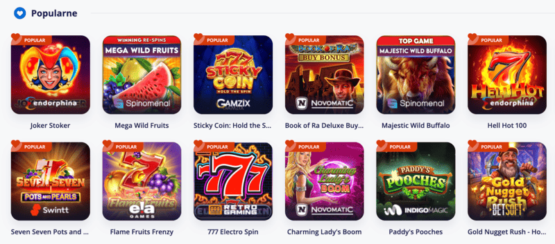 Popularne gry na oficjalnej stronie Vulkan Spiele